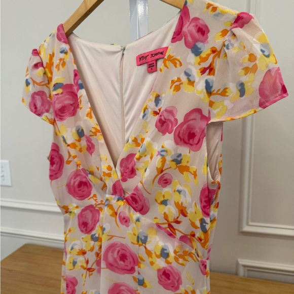 Betsey Johnson Pink Flutter Sleeve Midi Dress - Picture 4 of 8